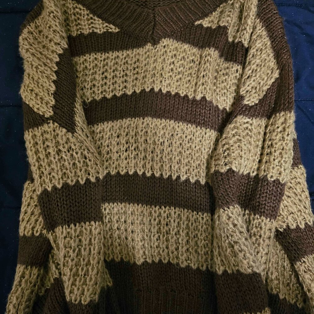 Brown Striped Sweater M